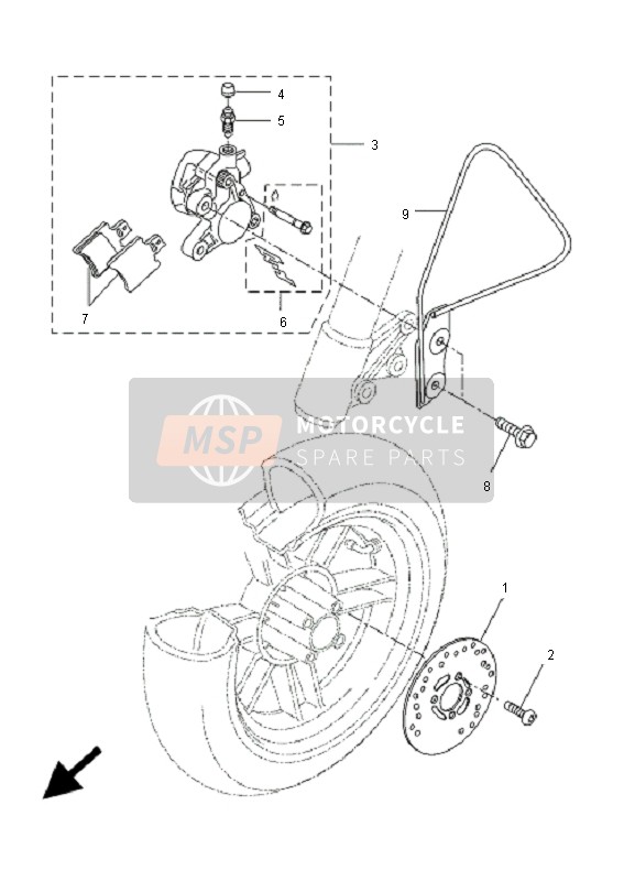 Yamaha CW50L BWS 2009 Pinza de freno delantero para un 2009 Yamaha CW50L BWS